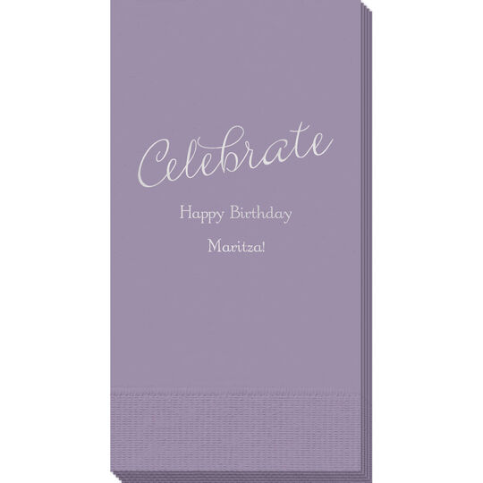 Expressive Script Celebrate Guest Towels